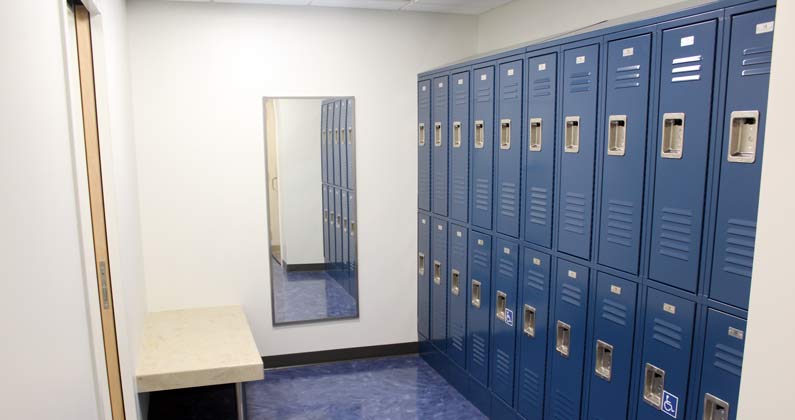 Locker rooms at PCOM Georgia's Physical Therapy Education Center