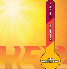 Infographic showing the signs and symptoms of heat stroke and heat exhaustion.