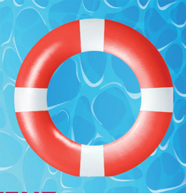 Infographic with tips and health advice related to swimming and drowning safety.
