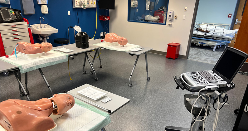 Clinical skills lab classroom in the PCOM CLAC