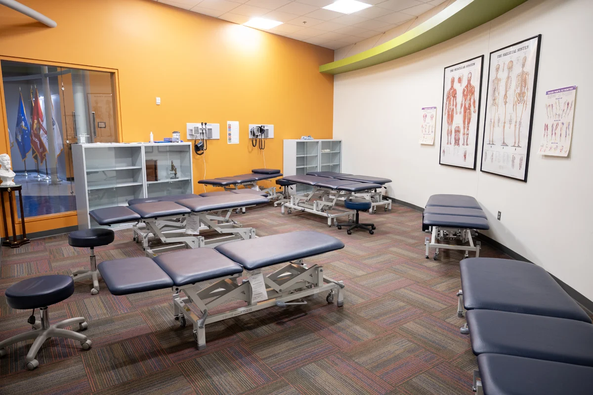 The OMM Practice Room sits next to the main lobby at PCOM Georgia