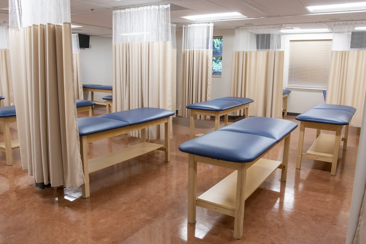 Wide view of the training lab in the Physician Assistant Studies Suite at PCOM Georgia