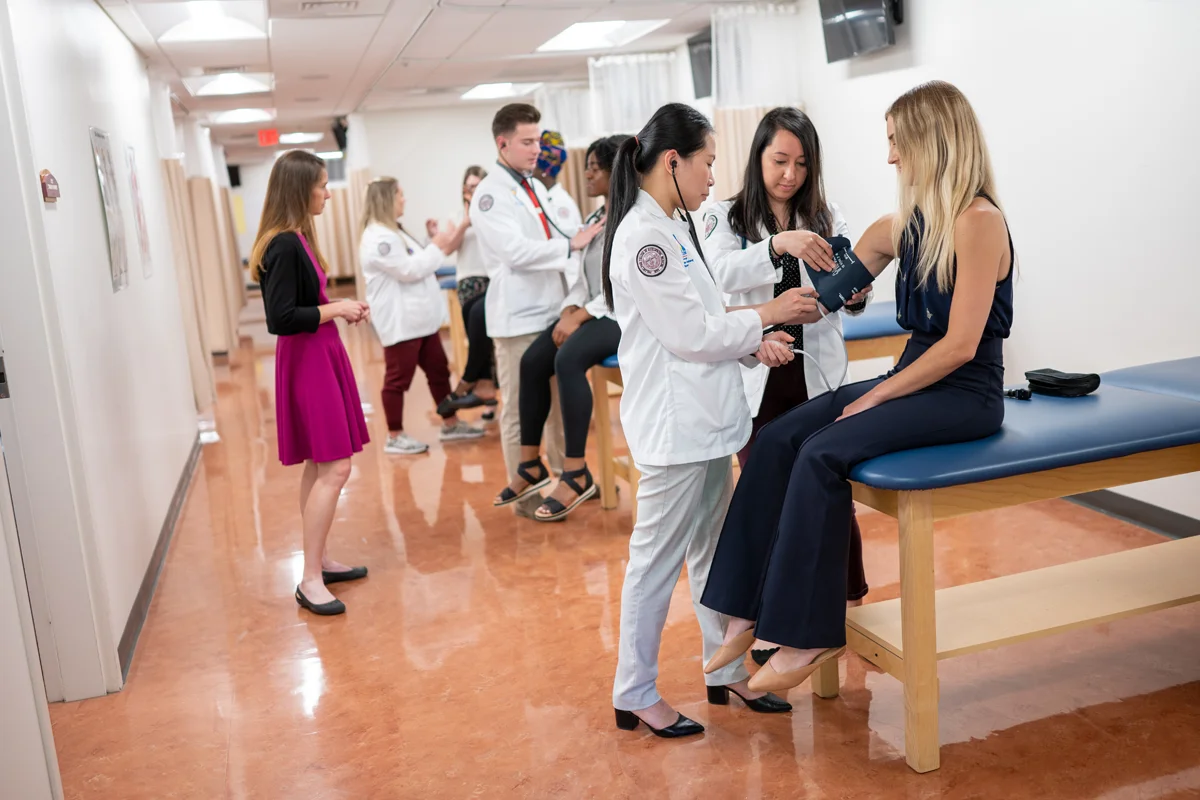 Physician assistant studies students in the PA lab