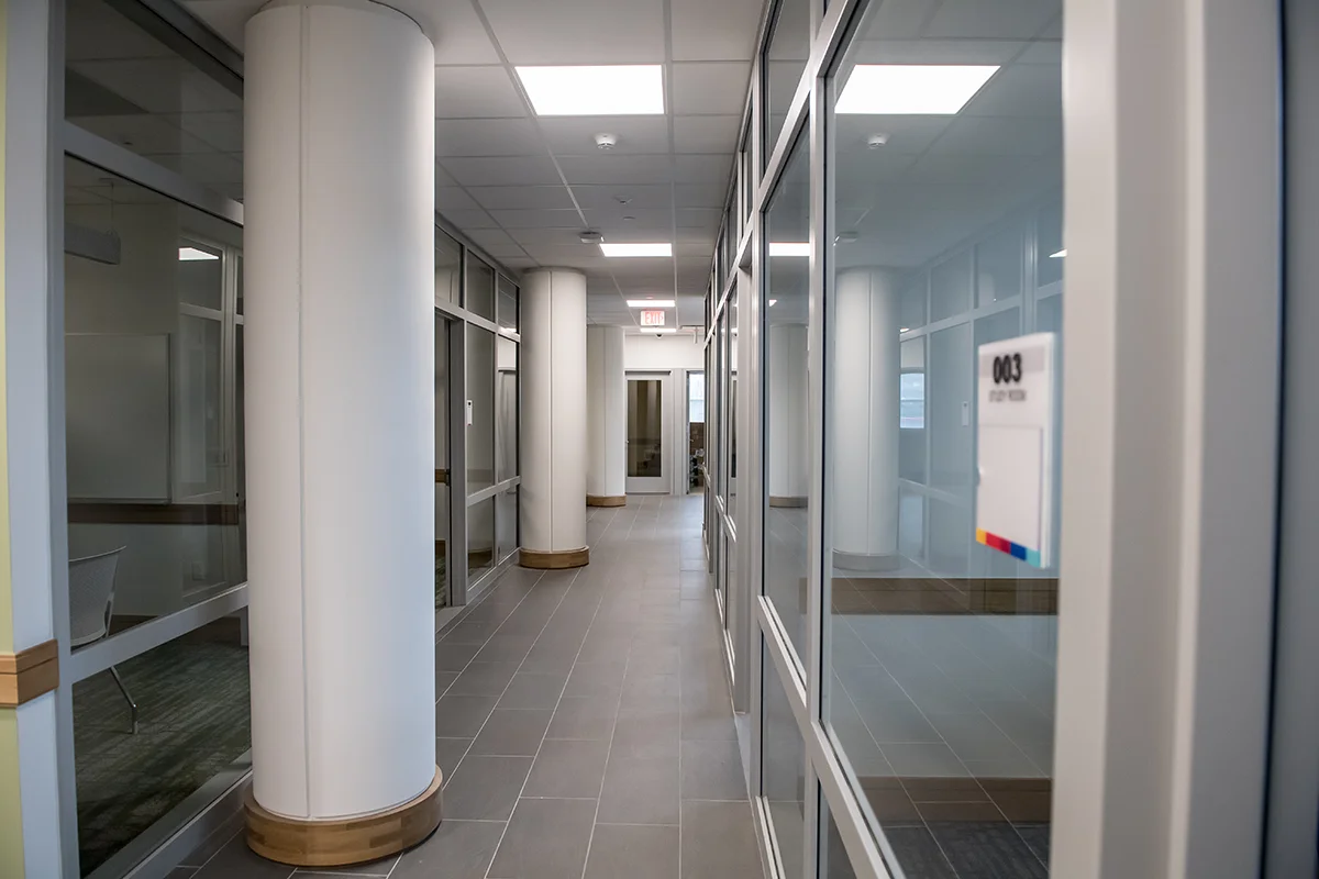 Hallway leading to study spaces