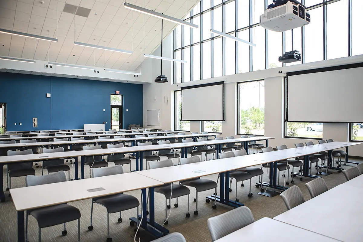Back view of a classroom area at PCOM South Georgia
