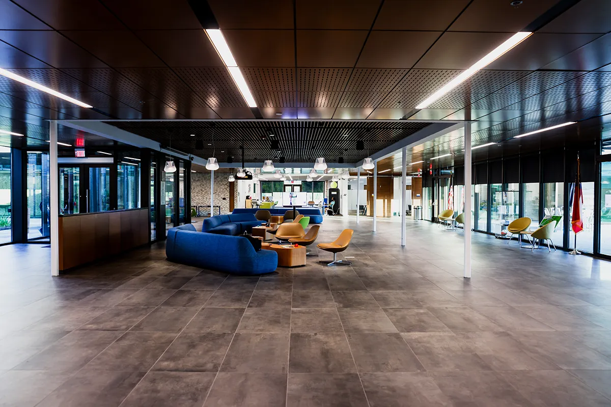 Wide view of PCOM South Georgia's main lobby