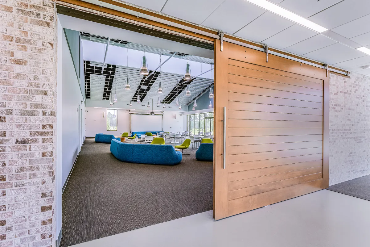 View of the SGB/DeLoache room through the large hallway sliding door