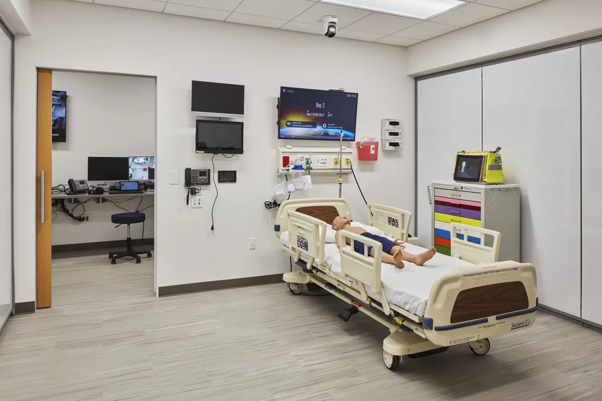 Child patient care mannequin in the PCOM South Georgia Simulation Center