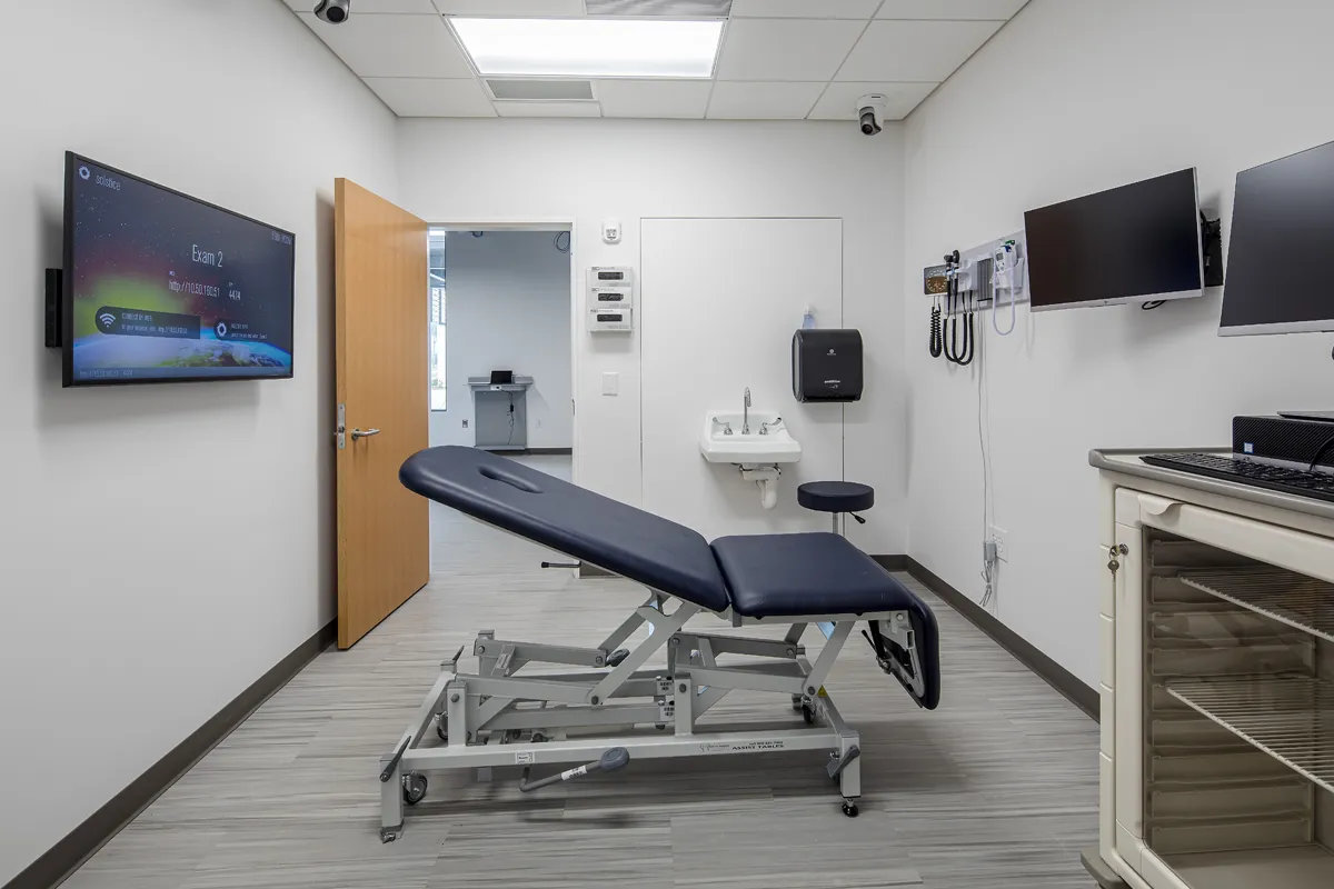Patient exam room in the Simulation Center