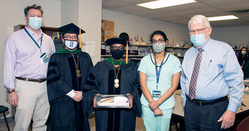 PCOM family medicine faculty Barbara Williams-Page, DO, was recently inducted into the American College of Osteopathic Family Physicians (ACOFP) Conclave of Fellows.