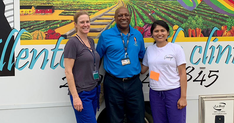 PCOM South Georgia students provided logistical support at several field clinics organized by the Ellenton Farm Worker Family Health Program.